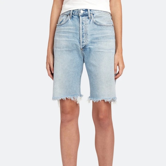 Agolde Pants - AGOLDE '90s Ultra High-Rise Denim Bermuda Shorts